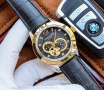 AAA Replica Patek Philippe Calatrava Tourbillon Yellow Gold Bezel Black Face 42 MM Automatic Watch